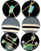 Colored Porcelain Earrings by Howard Axner